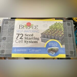 Burpee 72 Cell Self Watering Greenhouse Kit seed growing kit a peat pellet.